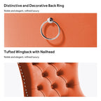 Lot de 6 chaises de salle à manger en velours capitonné avec pieds en bois massif.