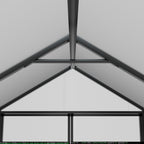 VEIKOUS Kit de serre de jardin en aluminium avec porte verrouillable et fenêtre de toit réglable, gris.