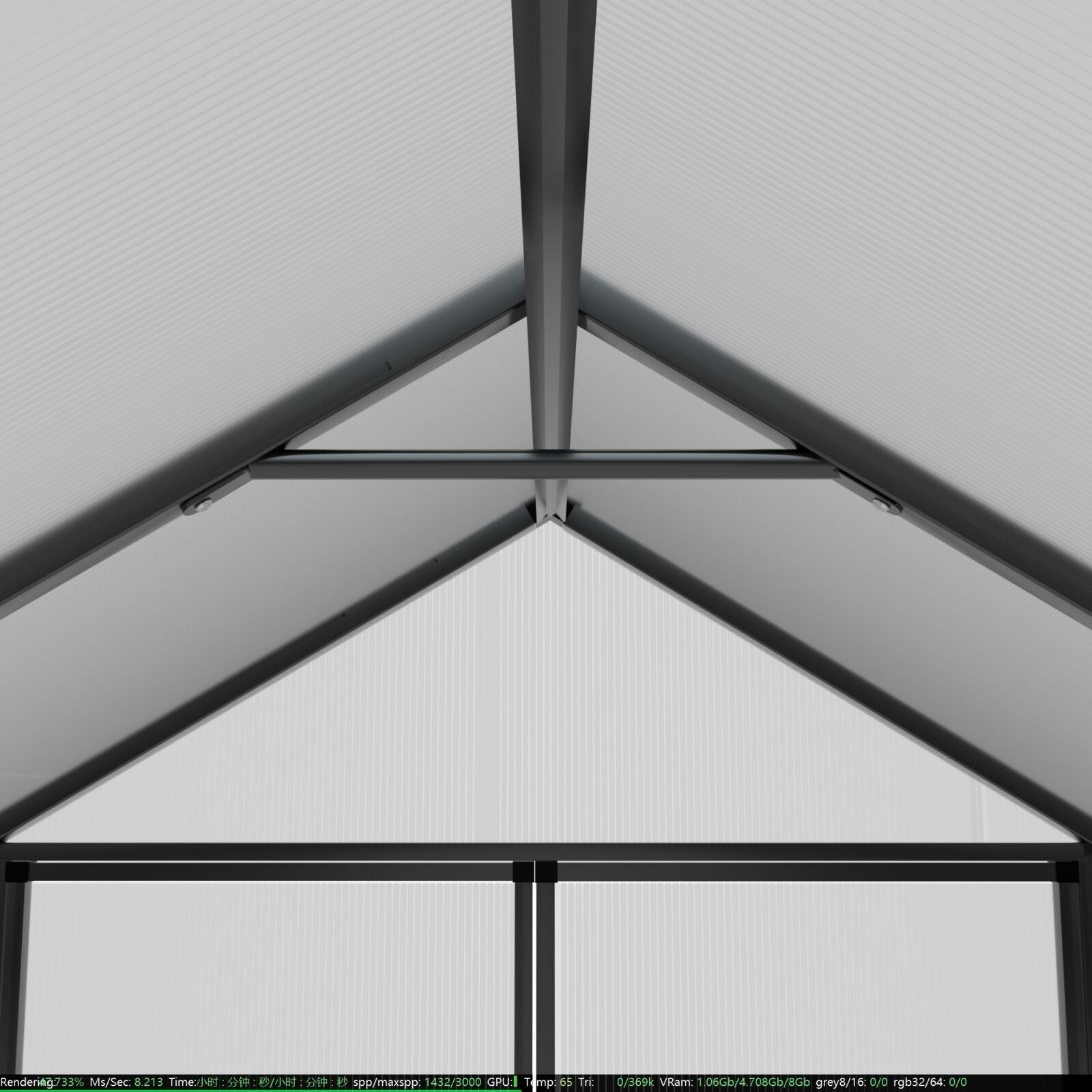 VEIKOUS Kit de serre de jardin en aluminium avec porte verrouillable et fenêtre de toit réglable, gris.