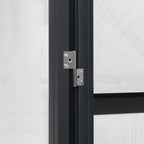 VEIKOUS Kit de serre de jardin en aluminium avec porte verrouillable et fenêtre de toit réglable, gris.