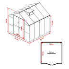 VEIKOUS Kit de serre de jardin en aluminium avec porte verrouillable et fenêtre de toit réglable, gris.