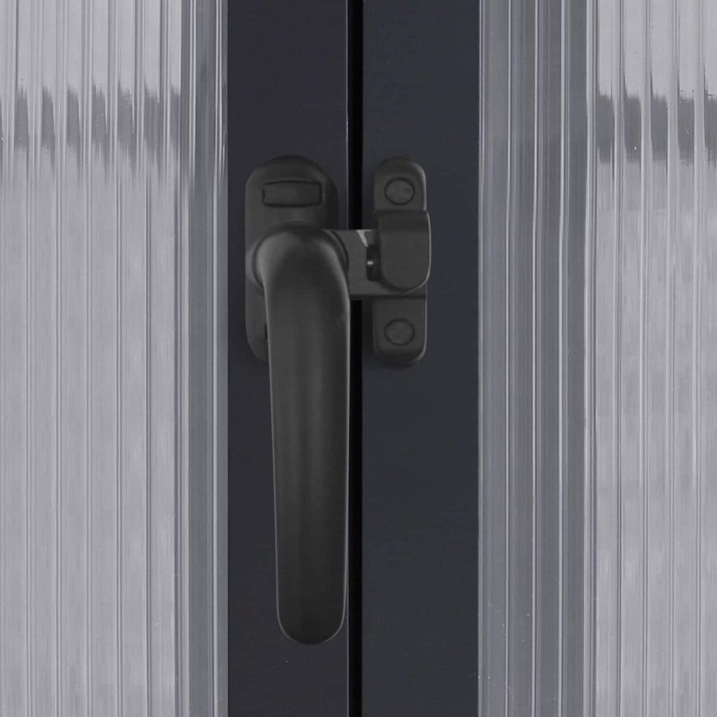 VEIKOUS Kit de serre de jardin en aluminium avec porte verrouillable et fenêtre de toit réglable, gris.