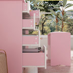 Coiffeuse avec miroir et lampe, table de maquillage et de coiffure avec tabouret.