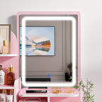 Coiffeuse avec miroir et lampe, table de maquillage et de coiffure avec tabouret.