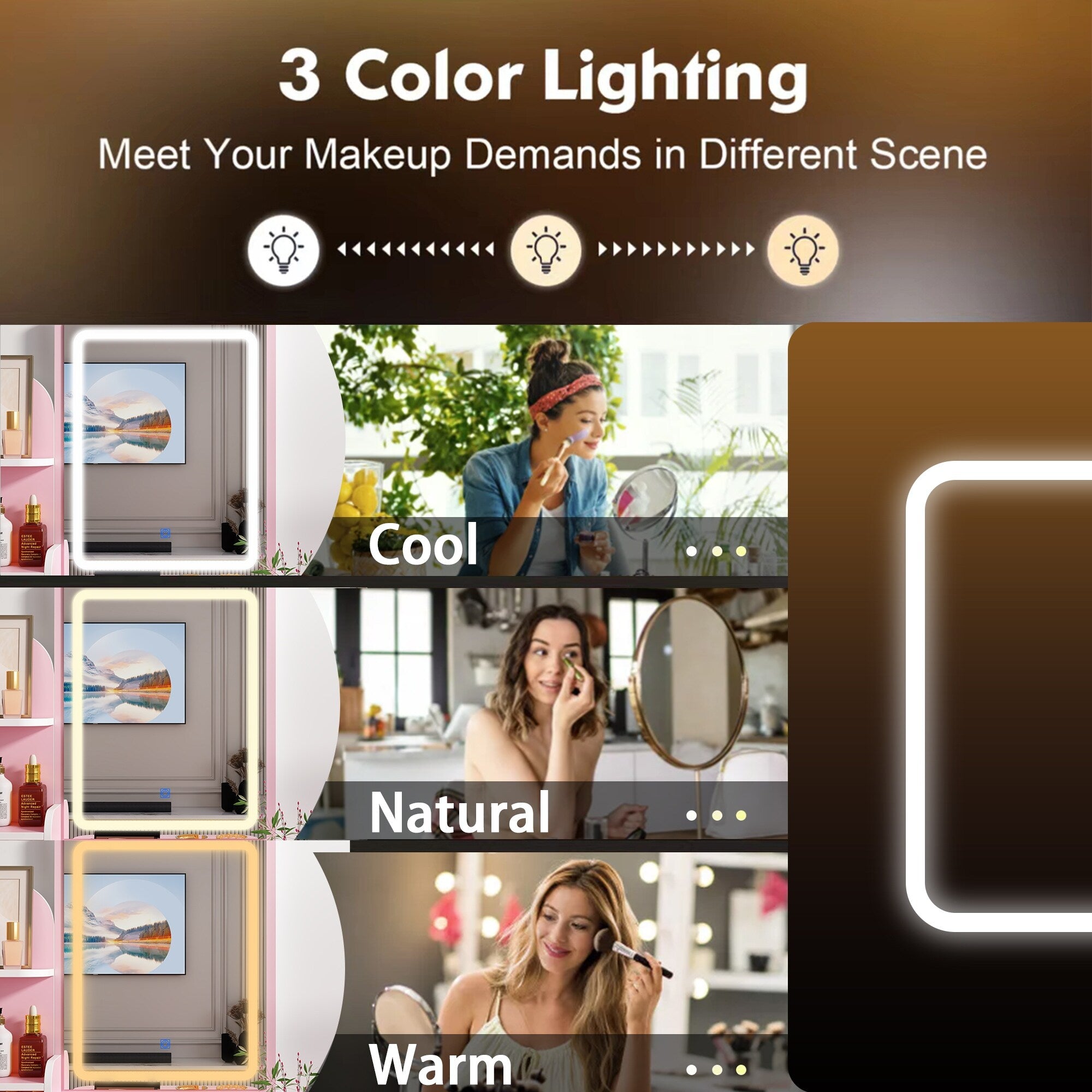 Coiffeuse avec miroir et lampe, table de maquillage et de coiffure avec tabouret.