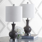 Lampe de table LED Vermont 22 en verre et métal, blanche (lot de 2) par JONATHAN Y