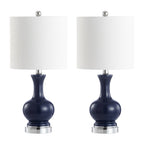 Lampe de table LED Vermont 22 en verre et métal, blanche (lot de 2) par JONATHAN Y