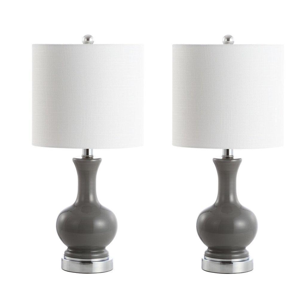 Lampe de table LED Vermont 22 en verre et métal, blanche (lot de 2) par JONATHAN Y