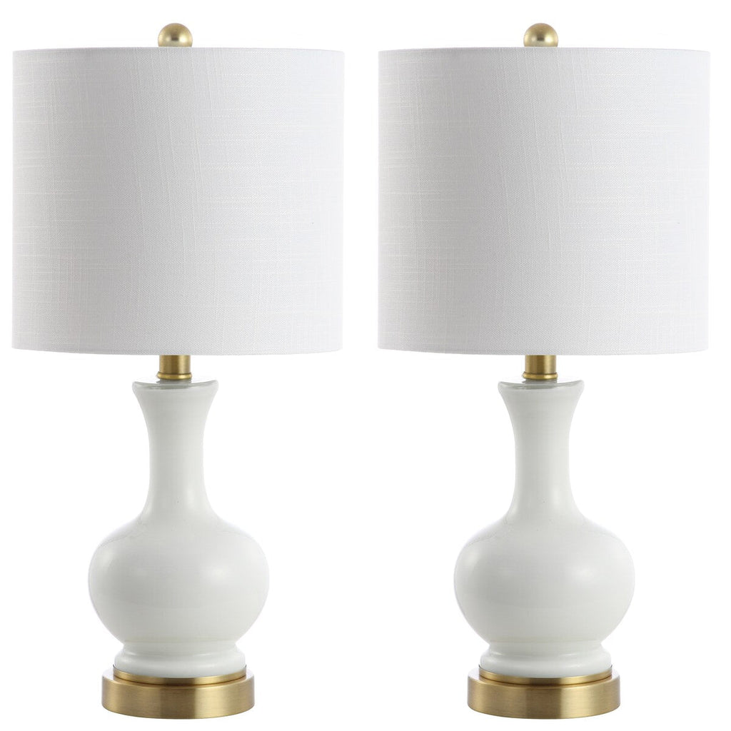 Lampe de table LED Vermont 22 en verre et métal, blanche (lot de 2) par JONATHAN Y