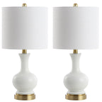 Lampe de table LED Vermont 22 en verre et métal, blanche (lot de 2) par JONATHAN Y