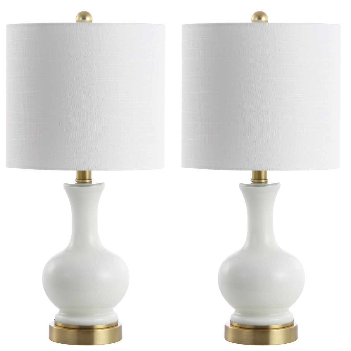 Lampe de table LED Vermont 22 en verre et métal, blanche (lot de 2) par JONATHAN Y