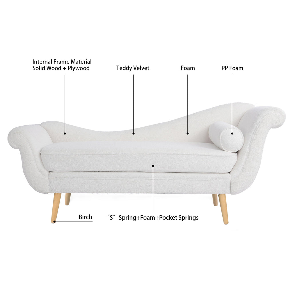 Chaise longue vintage à accoudoirs en volutes de Christopher Knight Home