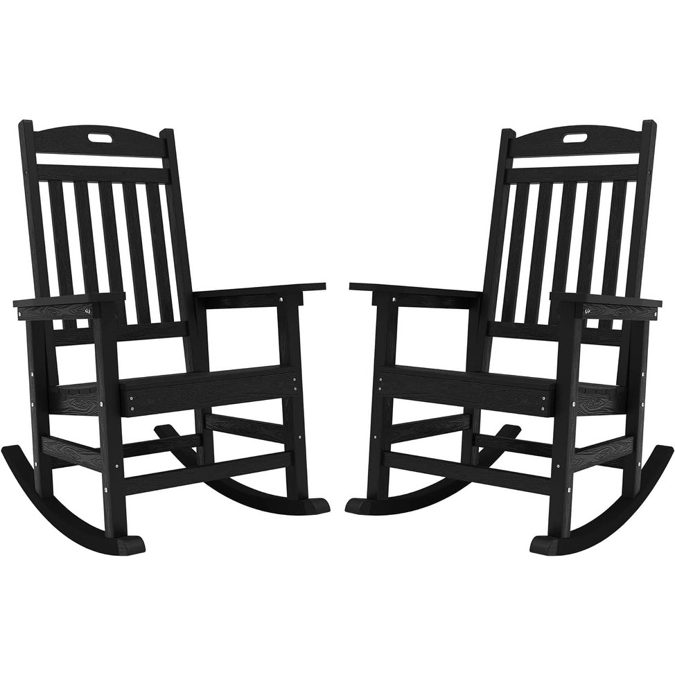 WINSOON Chaise à bascule d'extérieur, résistante aux intempéries, lot de 2