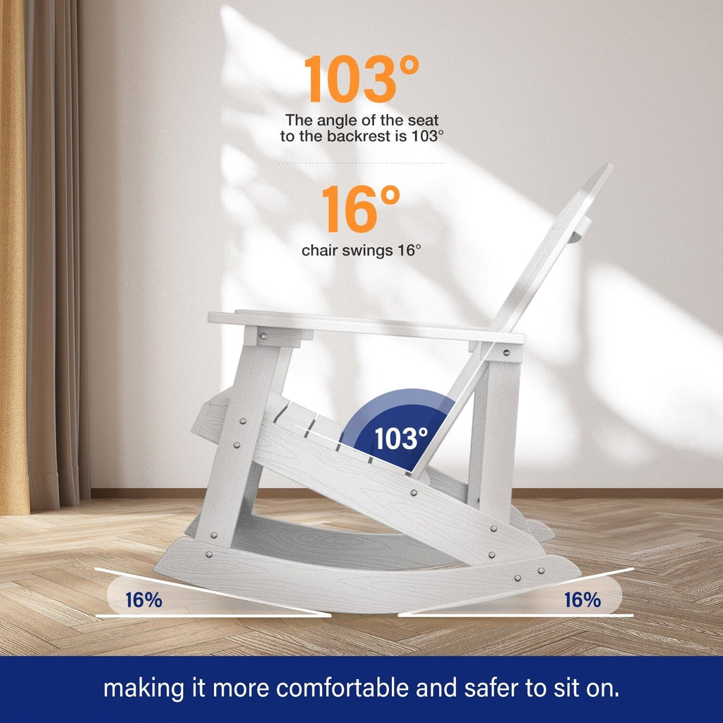 WINSOON Chaise à bascule d'extérieur, résistante aux intempéries, lot de 2