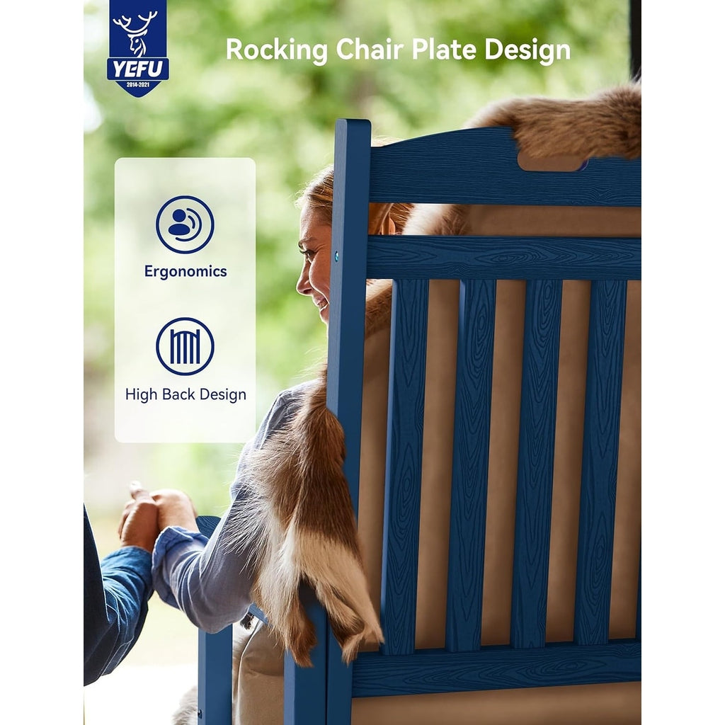 WINSOON Chaise à bascule d'extérieur, résistante aux intempéries, lot de 2