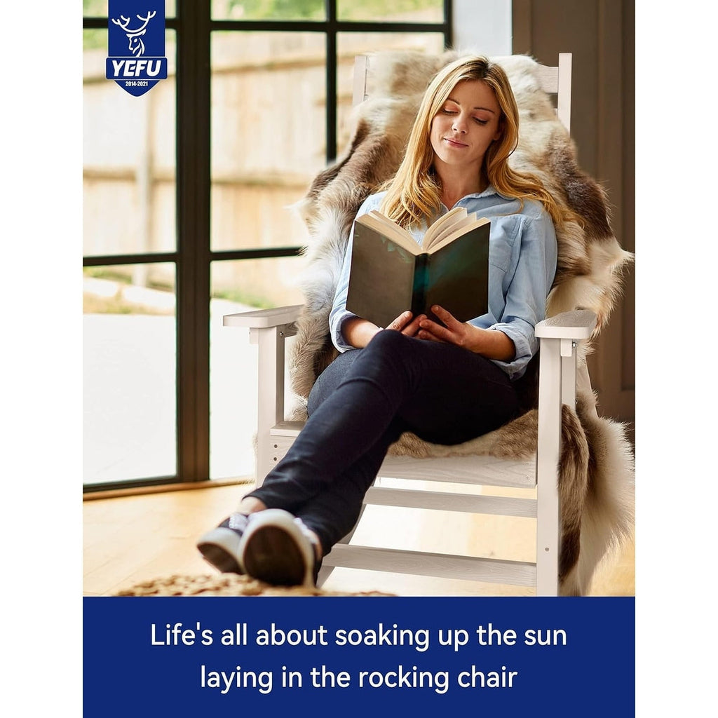 WINSOON Chaise à bascule d'extérieur, résistante aux intempéries, lot de 2