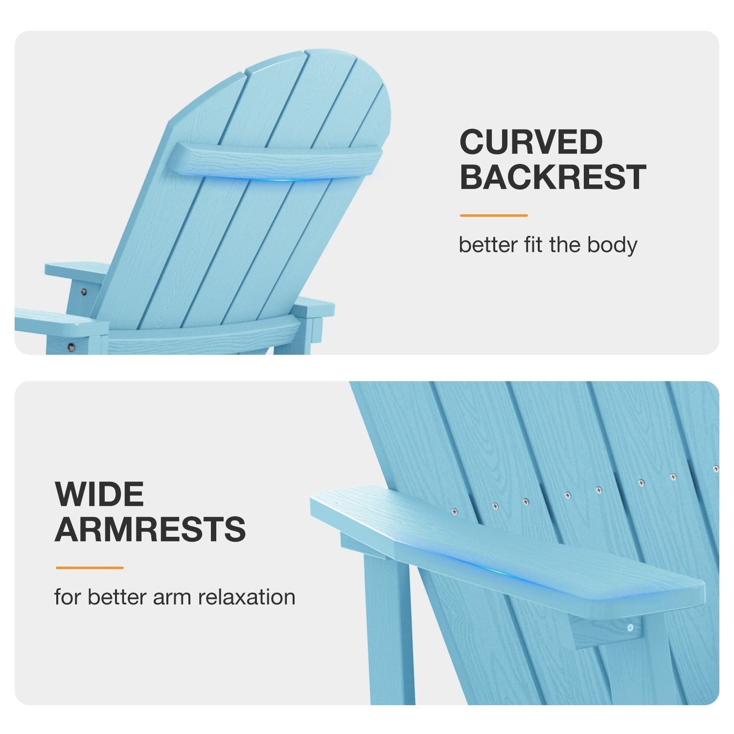 WINSOON Chaise à bascule d'extérieur, résistante aux intempéries, lot de 2