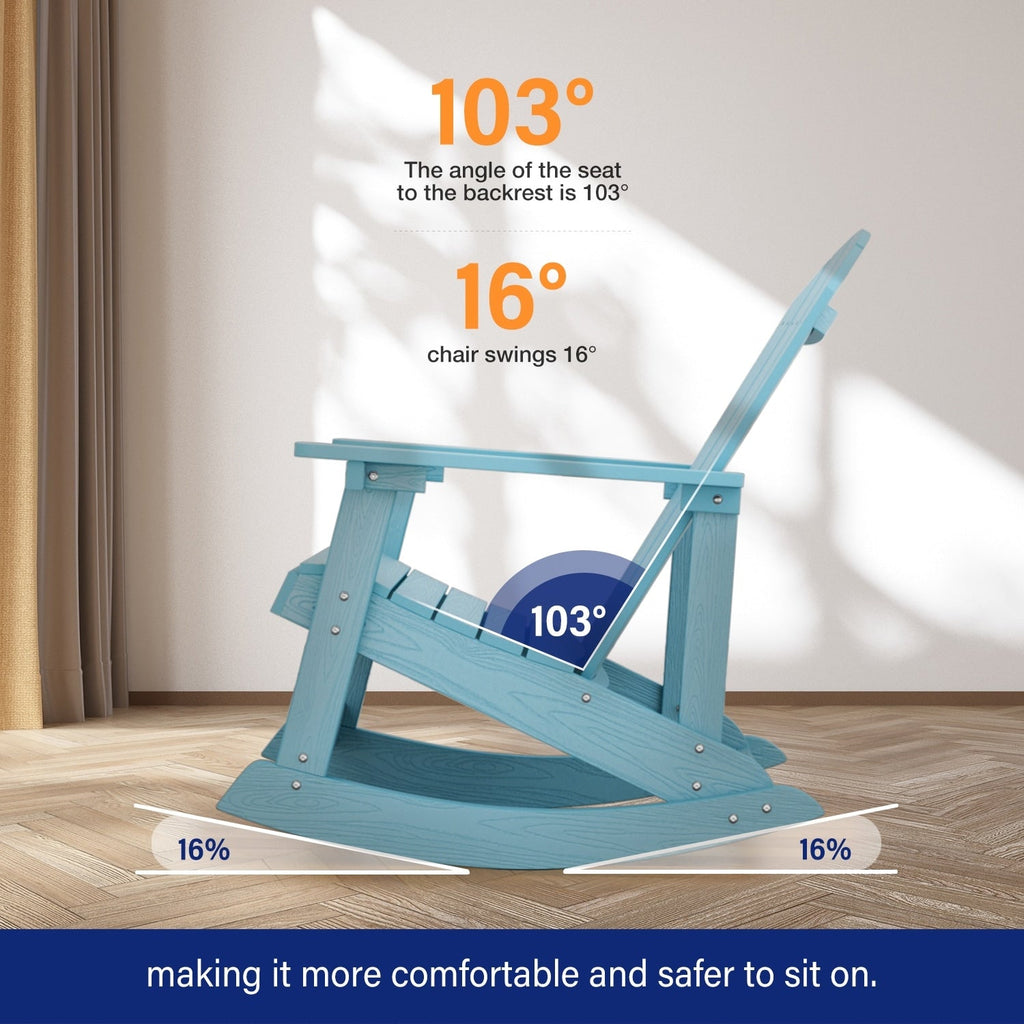 WINSOON Chaise à bascule d'extérieur, résistante aux intempéries, lot de 2