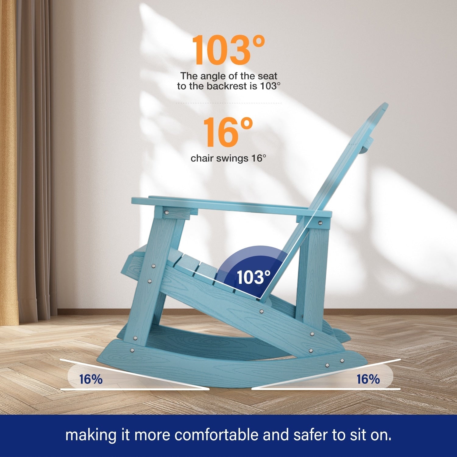 WINSOON Chaise à bascule d'extérieur, résistante aux intempéries, lot de 2