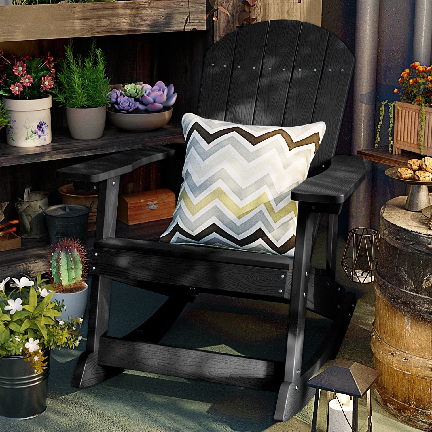 WINSOON Chaise à bascule d'extérieur, résistante aux intempéries, lot de 2