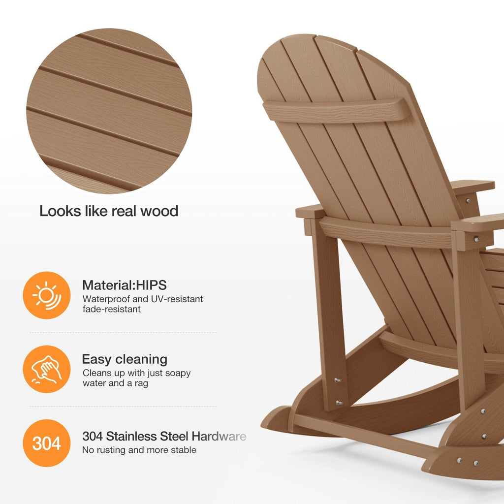 WINSOON Chaise à bascule d'extérieur, résistante aux intempéries, lot de 2