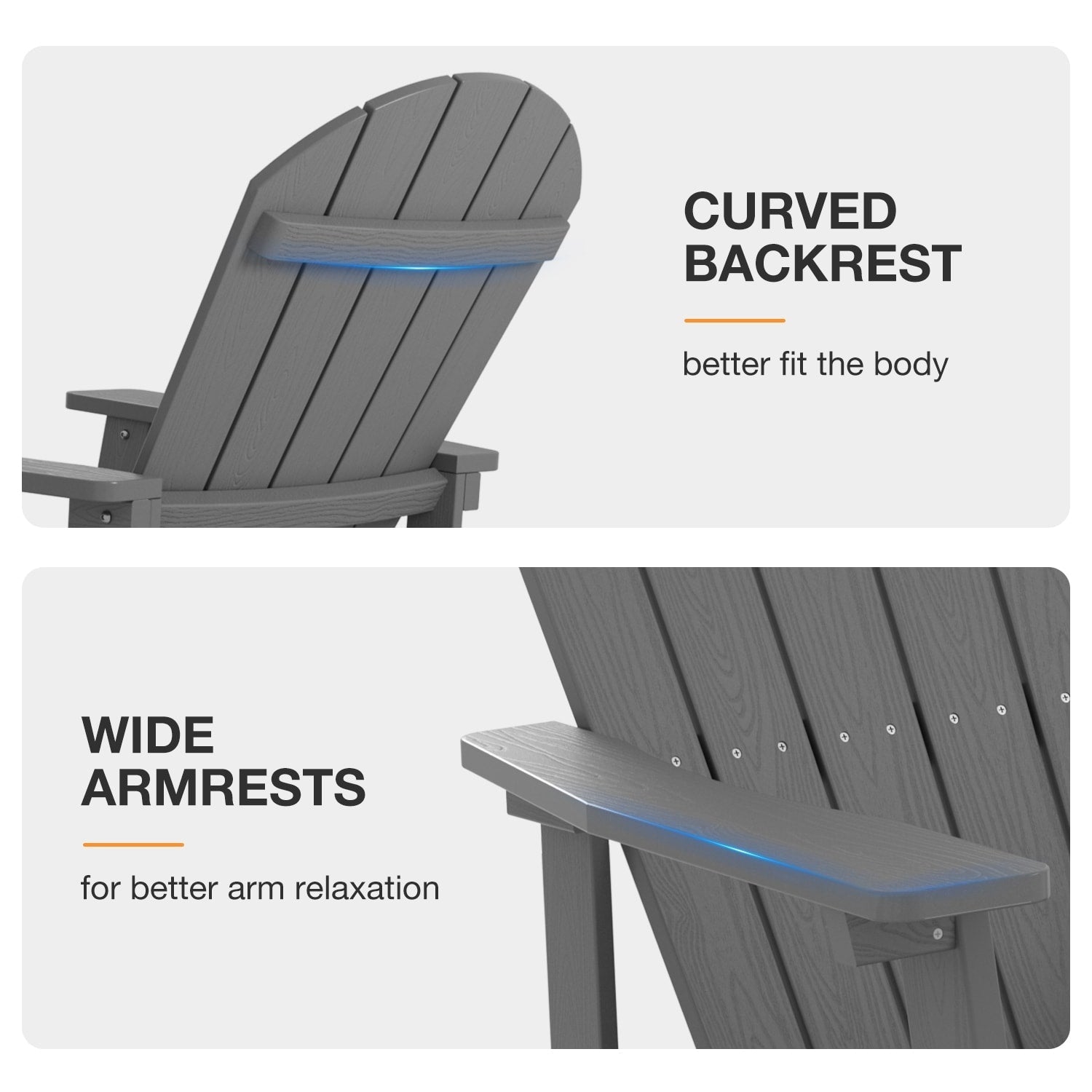 WINSOON Chaise à bascule d'extérieur, résistante aux intempéries, lot de 2