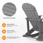 WINSOON Chaise à bascule d'extérieur, résistante aux intempéries, lot de 2
