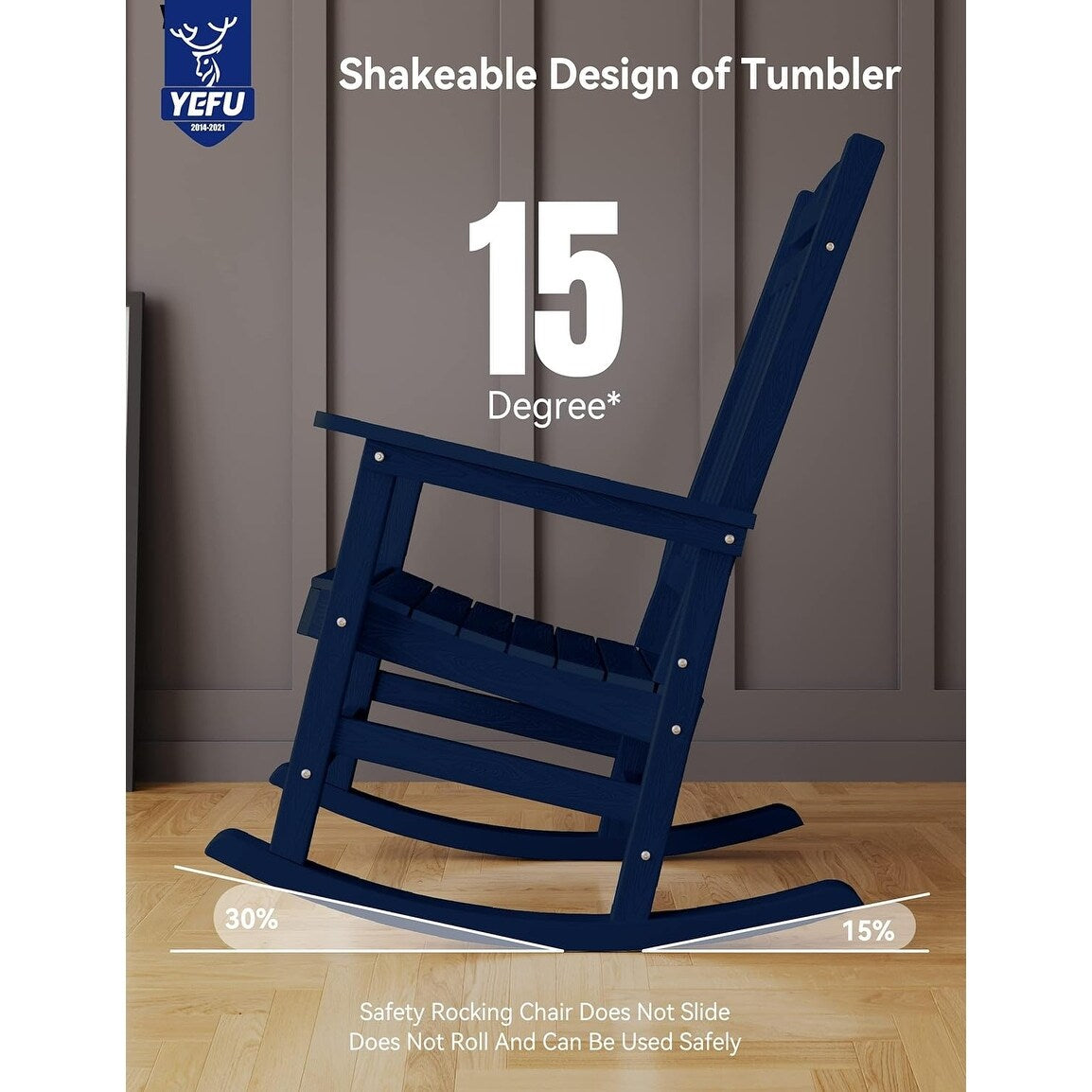 WINSOON Chaise à bascule d'extérieur, résistante aux intempéries, lot de 2