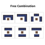 Ensemble de canapé d'extérieur modulable en osier et acier avec coussins, 7 pièces