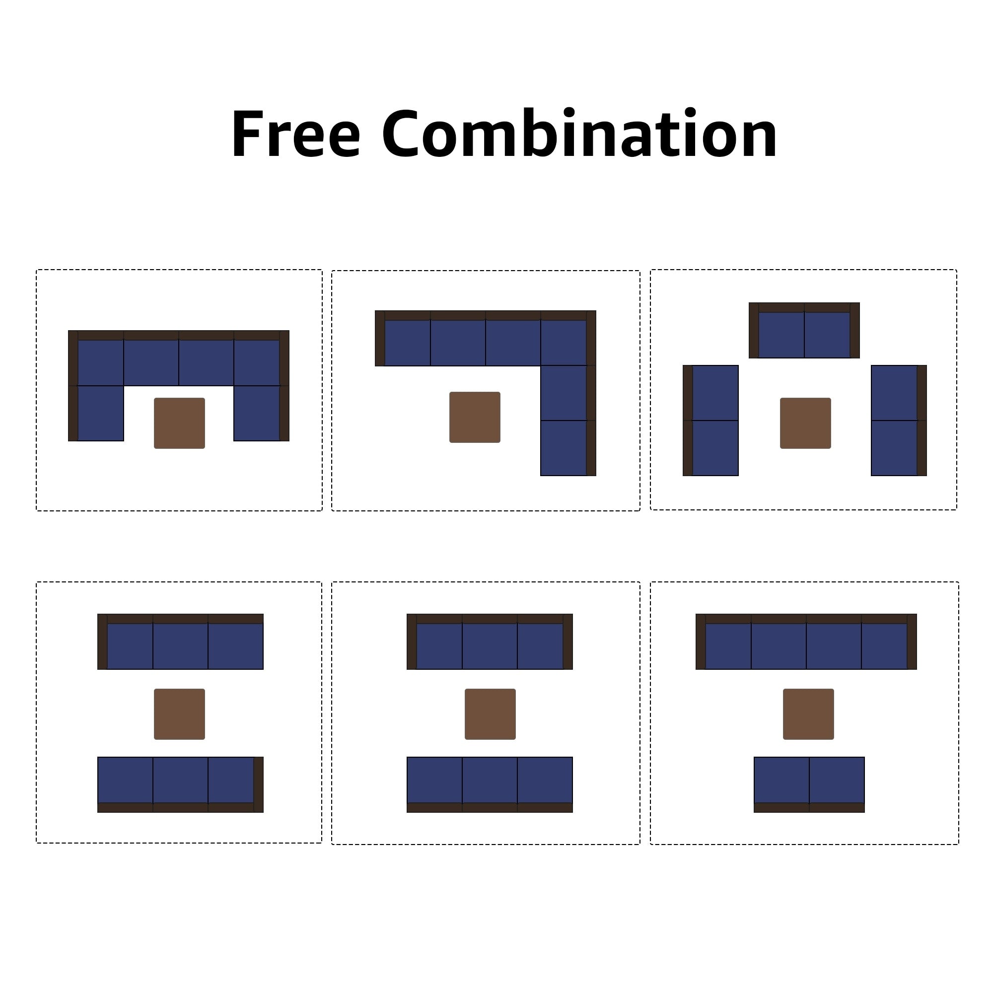 Ensemble de canapé d'extérieur modulable en osier et acier avec coussins, 7 pièces