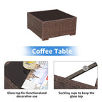 Ensemble de canapé d'extérieur modulable en osier et acier avec coussins, 7 pièces