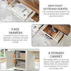 Bureau de direction de style farmhouse de 60 pouces, bureau de travail en bois pour la maison, bureau d'ordinateur