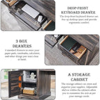 Bureau de direction de style farmhouse de 60 pouces, bureau de travail en bois pour la maison, bureau d'ordinateur