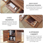 Bureau de direction de style farmhouse de 60 pouces, bureau de travail en bois pour la maison, bureau d'ordinateur