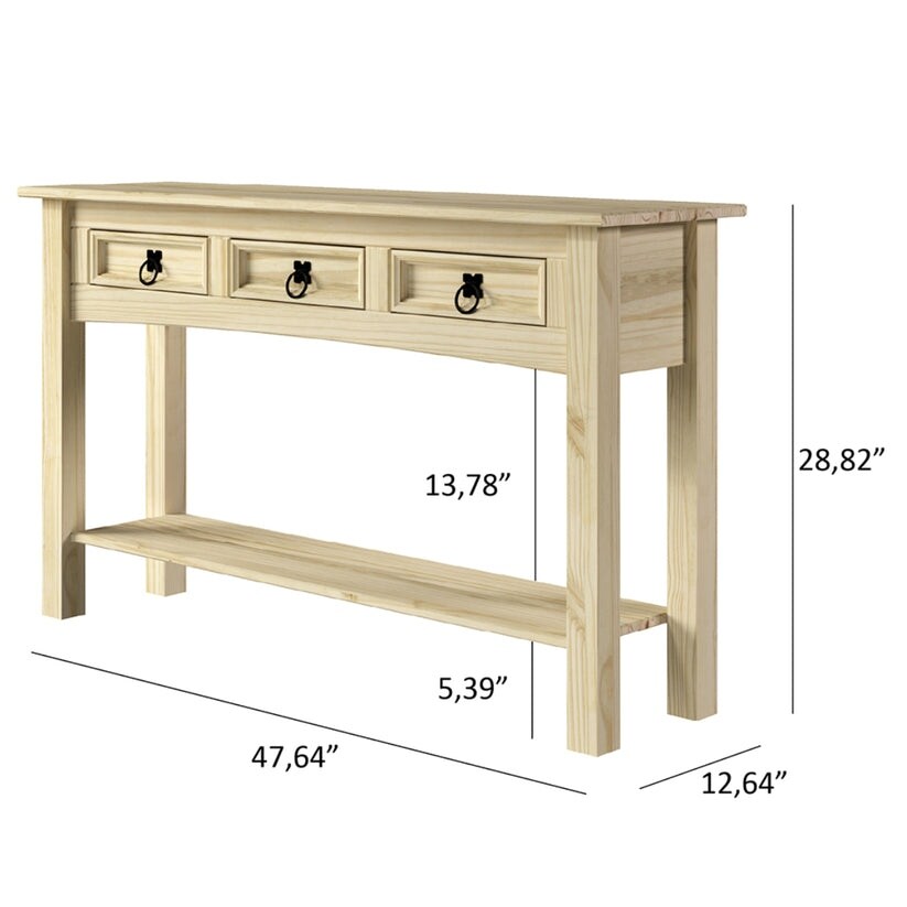 Console d'entrée en bois avec 3 tiroirs Corona | Furniture Dash - N/A