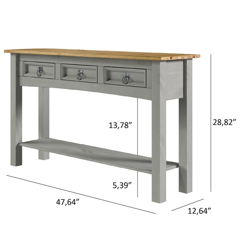 Console d'entrée en bois avec 3 tiroirs Corona | Furniture Dash - N/A