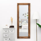Grand miroir mural en bois rustique style farmhouse - 65x24