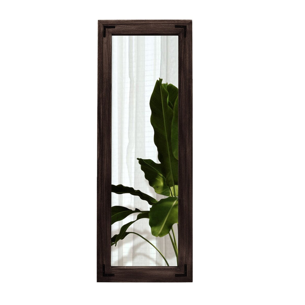 Grand miroir mural en bois rustique style farmhouse - 65x24