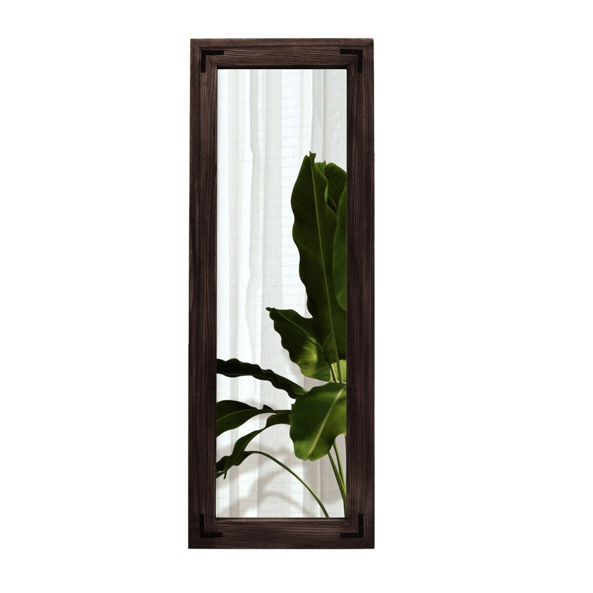 Grand miroir mural en bois rustique style farmhouse - 65x24