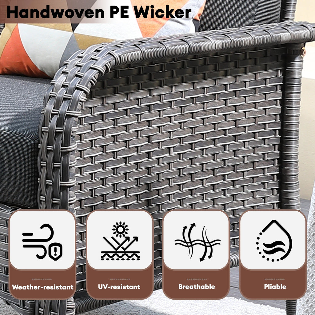 Ensemble de meubles de jardin d'extérieur XIZZI 4 pièces pour conversation avec table