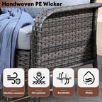 Ensemble de meubles de jardin d'extérieur XIZZI 4 pièces pour conversation avec table