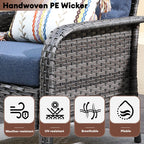 Ensemble de meubles de jardin d'extérieur XIZZI 4 pièces pour conversation avec table