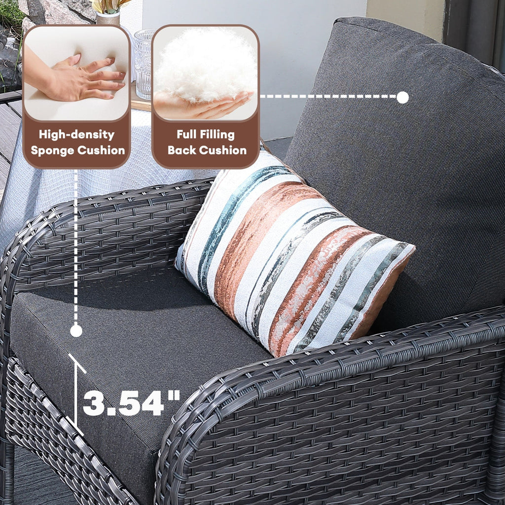 Ensemble de meubles de jardin d'extérieur XIZZI 4 pièces pour conversation avec table