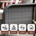 Ensemble de meubles de jardin d'extérieur XIZZI 4 pièces pour conversation avec table