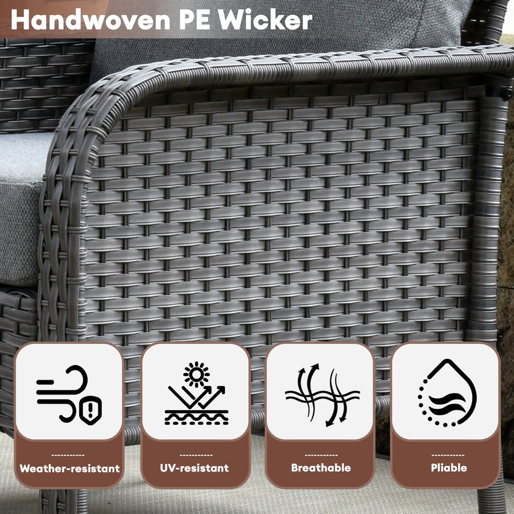 Ensemble de meubles de jardin d'extérieur XIZZI 4 pièces pour conversation avec table