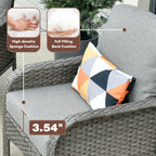 Ensemble de meubles de jardin d'extérieur XIZZI 4 pièces pour conversation avec table