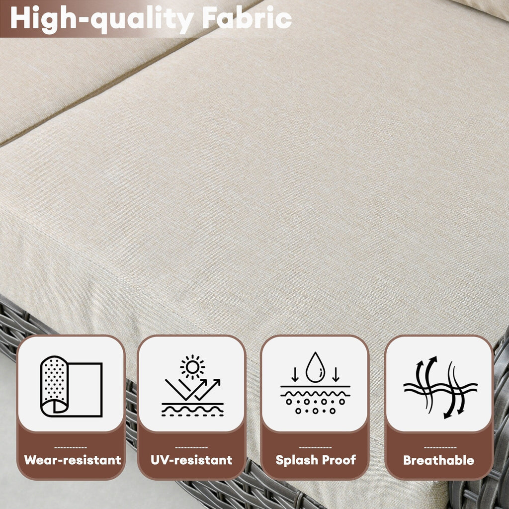 Ensemble de meubles de jardin d'extérieur XIZZI 4 pièces pour conversation avec table