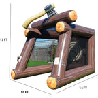 Jeu de lancer de hache gonflable XJUMP avec souffleur d'air et haches en mousse, qualité professionnelle, location, léger, pour jeux en extérieur