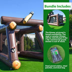 Jeu de lancer de hache gonflable XJUMP avec souffleur d'air et haches en mousse, qualité professionnelle, location, léger, pour jeux en extérieur