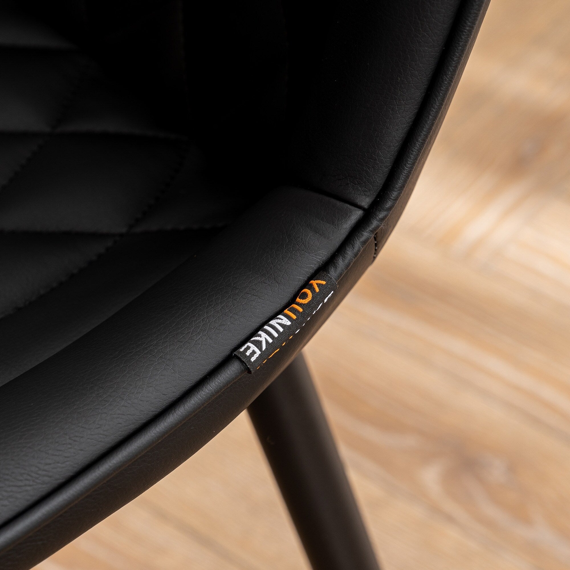 Lot de 2 chaises de salle à manger modernes en cuir capitonné sans accoudoirs